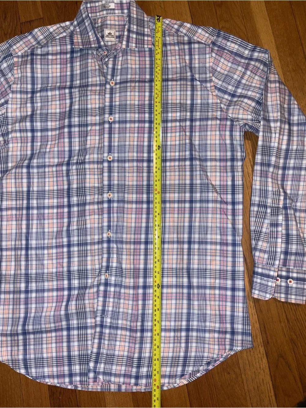 Peter Millar Plaid Dress Shirt Mens Large